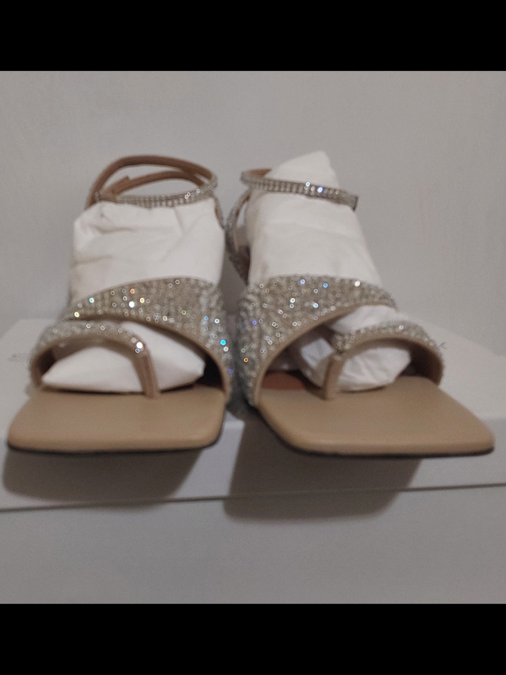 Stella McCartney Nude Crystal-Embellished Heeled Sandals